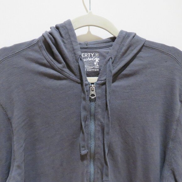 FAHERTY Sunwashed Slub Cotton Zip-Up Hoodie in Gray Casual Normcore Travel M - Picture 5 of 15